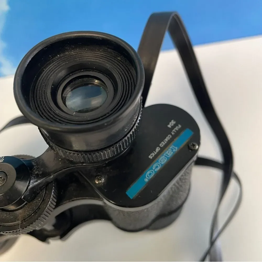 Vintage Tasco 7x35 Binoculars – Model 304 – Great Condition + Case & Strap